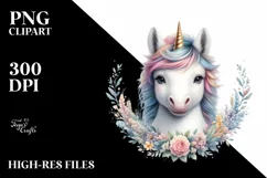 Baby Unicorn Watercolor PNG Product Image 3