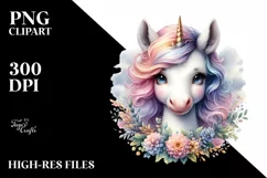 Detailed Baby Unicorn, White Background Product Image 3