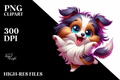 Colorful Funny Shetland Sheepdog | Sublimation Clipart Product Image 1