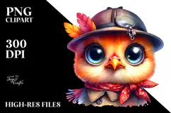 Cute Baby Chicken with Blanket PNG Product Image 2