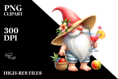 Gnome Drinking Cocktail in Summer Clothes Product Image 2