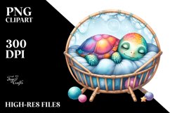 Colorful Sleeping Turtle Cradle Summer Sticker Product Image 3