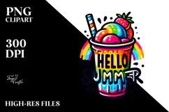 Retro Tropical Beach Sunset Clipart PNG Product Image 2