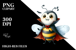 Funny Wimsical Bee Vampire Clipart Product Image 2