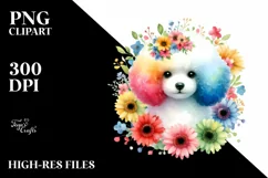 Colorful Poodle Watercolor Clipart Product Image 1