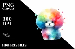 Colorful Poodle Watercolor Clipart Product Image 1