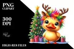 Expressive Baby Duck with Crazy Haircut, PNG Product Image 1