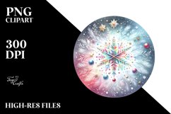 Round Christmas Watercolor PNG Product Image 3