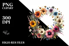 Colorful Wild Flowers | Sublimation | Clipart Product Image 3