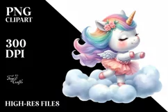 Whimsical Fantasy Clipart, Cute Unicorn Dance Product Image 1