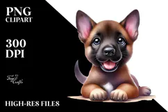 Happy Malinois Baby PNG Product Image 2