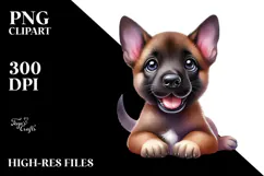 Baby Malinois Watercolor PNG Product Image 2