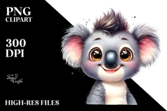 Energetic Baby Koala with Cool Haircut PNG Product Image 2