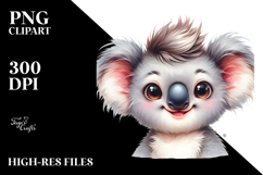 Energetic Cute Koala Watercolor PNG Product Image 2
