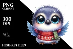 Funny Expressive Cute Baby Bird for Christmas PNG Product Image 1