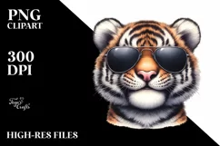 Funny Cute Tiger Portrait Smiling | Clipart Product Image 3