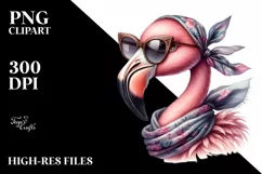 Cute Flamingo Portrait Smiling | Clipart Product Image 1