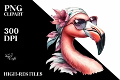 Cute Flamingo Portrait Smiling | Clipart Product Image 3