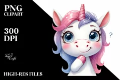 Expressive Very Large Goofy Smile Unicorn PNG Product Image 3