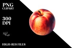 Nectarine Watercolor Sublimation Clipart Product Image 1
