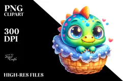 Vibrant Goofy Baby Dinosaur PNG Product Image 2