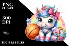 Cute Baby Unicorn Floating PNG Product Image 1