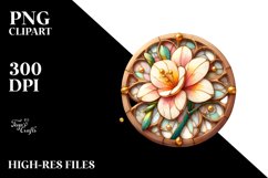 Stained Freesia Round Splash | Sublimation Clipart Product Image 3