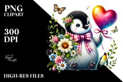 Adorned Penguin Holding Heart PNG Product Image 2