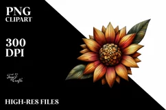 Stained Sunflower Watercolor Splash | Clipart Product Image 1