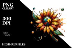 Stained Sunflower Watercolor Splash | Clipart Product Image 3