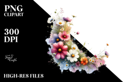 Floral Frame with Daisies | Glossy Petals Clipart Product Image 2