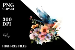 Bird made of Spring Flowers PNG Product Image 2