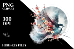 Bird Made of Spring Flowers PNG Product Image 2