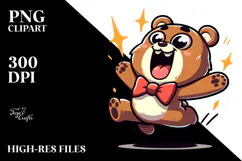Goofy Cartoon Bear, PNG Product Image 2