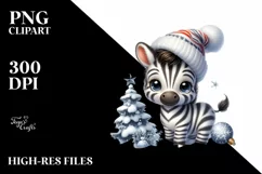 Cute Baby Zebra Watercolor PNG Product Image 2