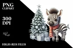 Cute Baby Zebra Watercolor PNG Product Image 2