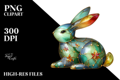 Colorful Bunny in with Gold, PNG Product Image 2