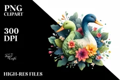 Vibrant Duck with Flower Body PNG Product Image 1