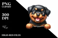 Funny Rottweiler Watercolor Splash | Clipart Product Image 1