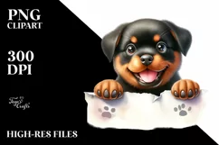 Funny Rottweiler Watercolor Splash | Clipart Product Image 3