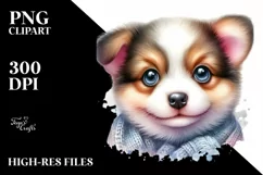 Baby Dog Watercolor PNG Product Image 3