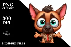 Colorful Baby Malinois Cartoon | Clipart Product Image 1
