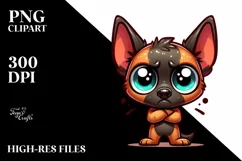 Colorful Baby Malinois Cartoon | Clipart Product Image 1