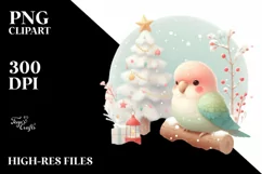 Cute Baby Parrot Winter PNG Product Image 2