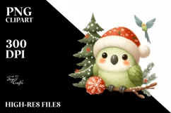 Cute Baby Parrot Winter PNG Product Image 2