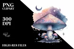 Detailed Pastel Mystical Mushroom PNG Product Image 3