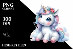 Pastel Baby Unicorn Bubble | Sublimation | Clipart Product Image 1