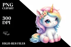 Pastel Baby Unicorn Bubble | Sublimation | Clipart Product Image 3