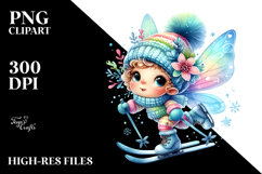 Baby Fairy with Skis, Transparent PNG Product Image 2