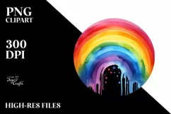 Vibrant Rainbow Simple Watercolor | Sublimation Clipart Product Image 3